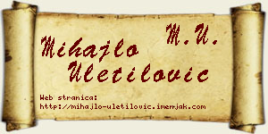 Mihajlo Uletilović vizit kartica